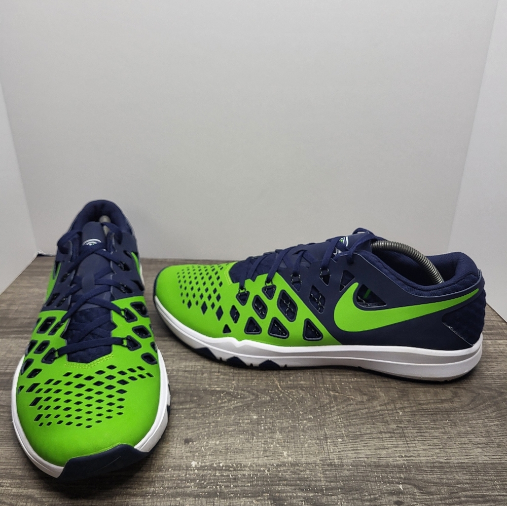 Nike Train Speed 4 AMP Shoes Men Sz 12.5 Blue Green Seattle Seahawks 848587-307